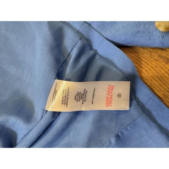 Jason Wu Blazer Cropped Shoulder Pads Linen Cobalt Blue Braided Sm Jacket - Picture 7 of 11